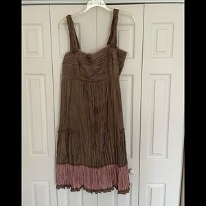 Brown and pink dress